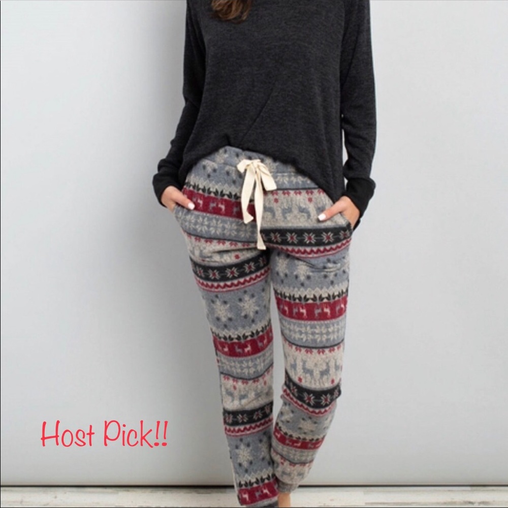 Perfect Peach 2-Piece Fair Isle Pajama Set